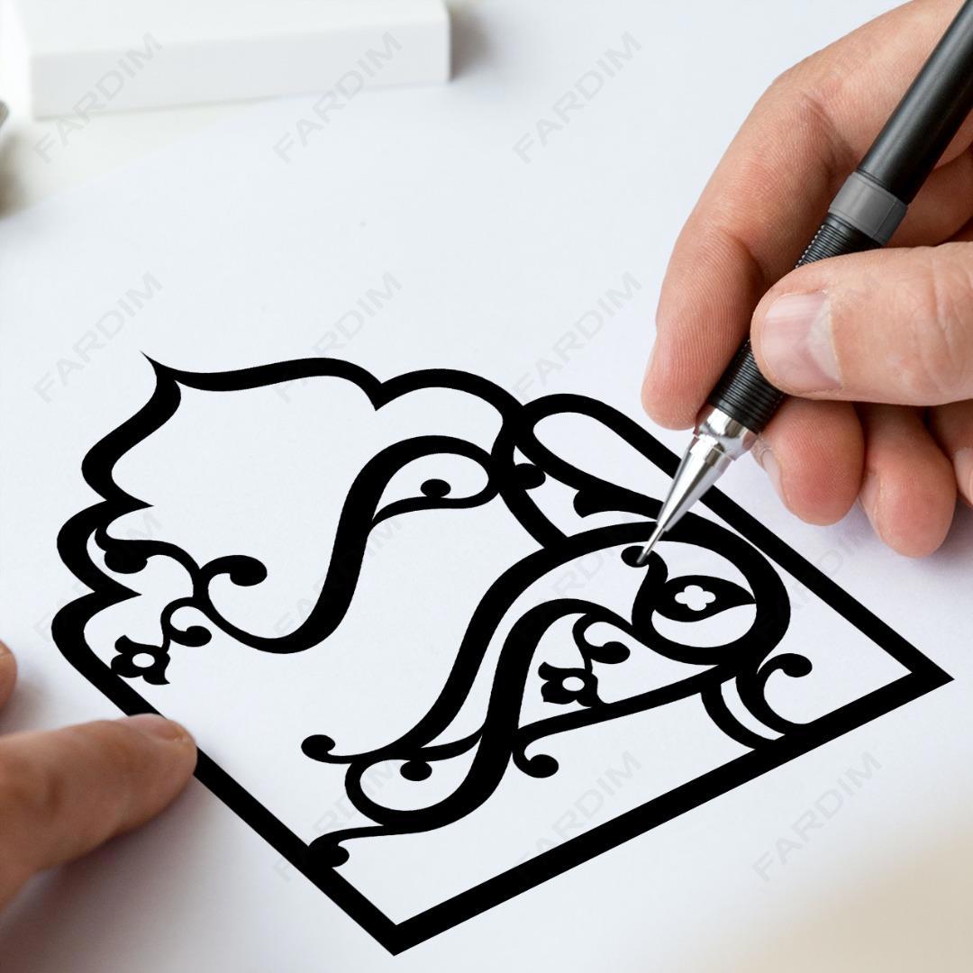 وکتور طرح نگاره گل و مرغ کد A132432